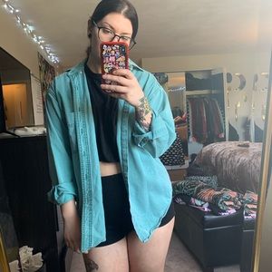 ll bean button down shirt jacket medium